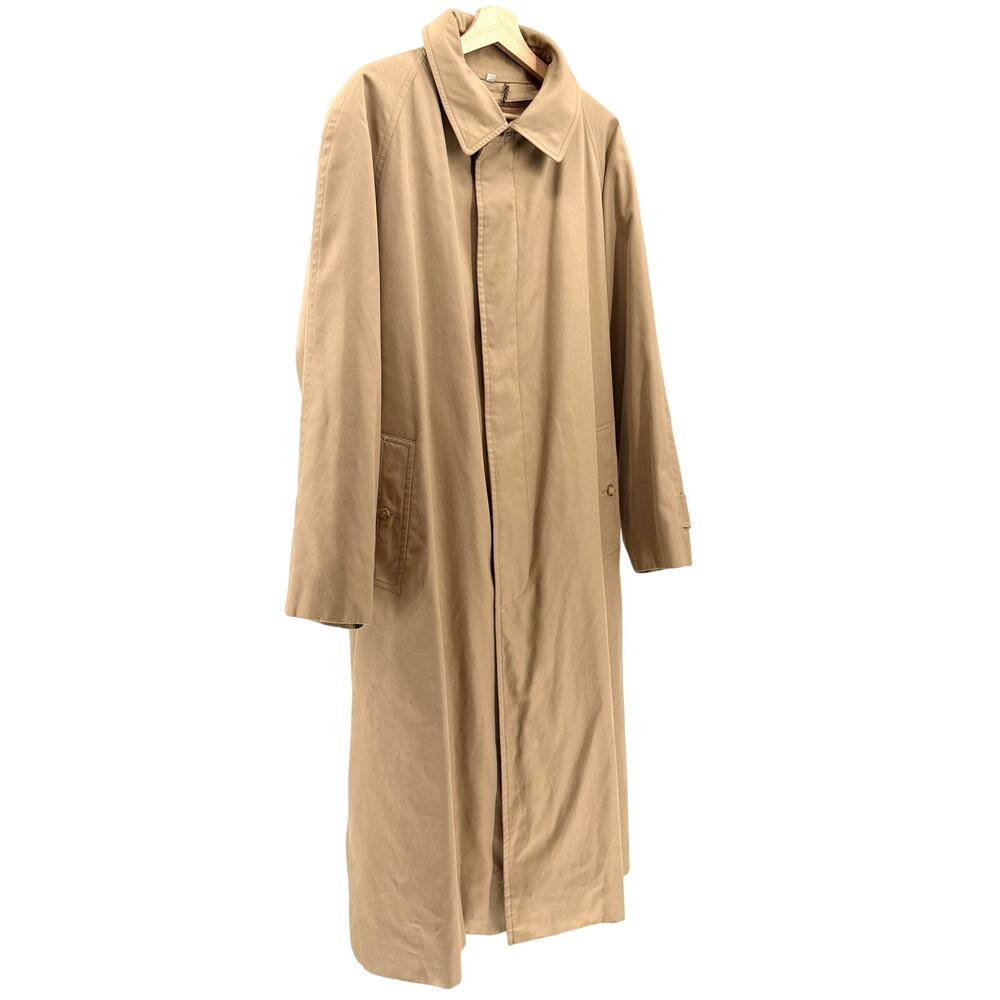 Vintage 90s Sanyo Tan Cotton Blend Zip In Liner Trench Coat
